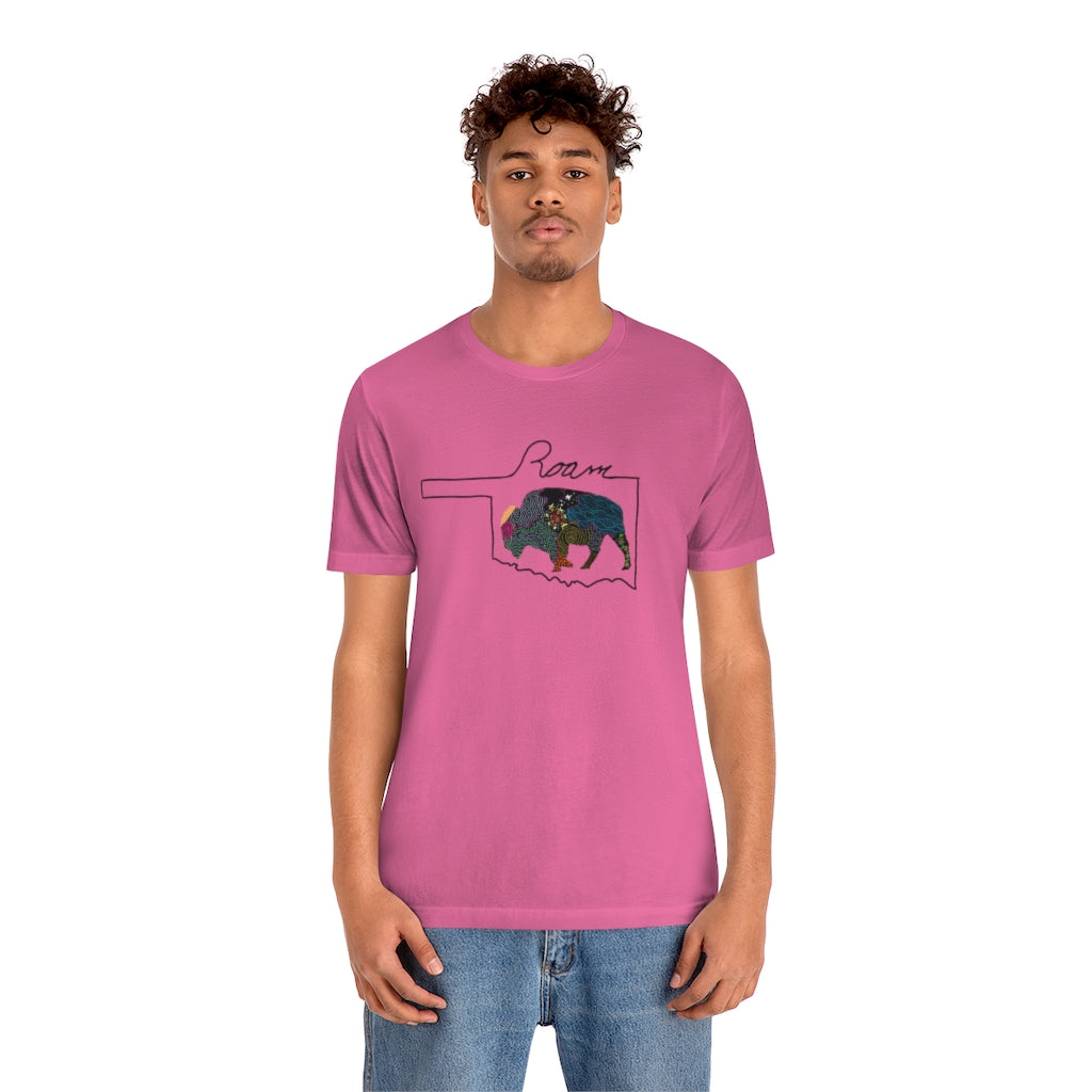 Oklahoma Roam Buffalo  Ultra comfortable Unisex Jersey Short Sleeve Tee