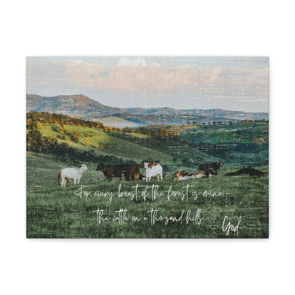 The Cattle on a thousand Hills Canvas Gallery Wraps