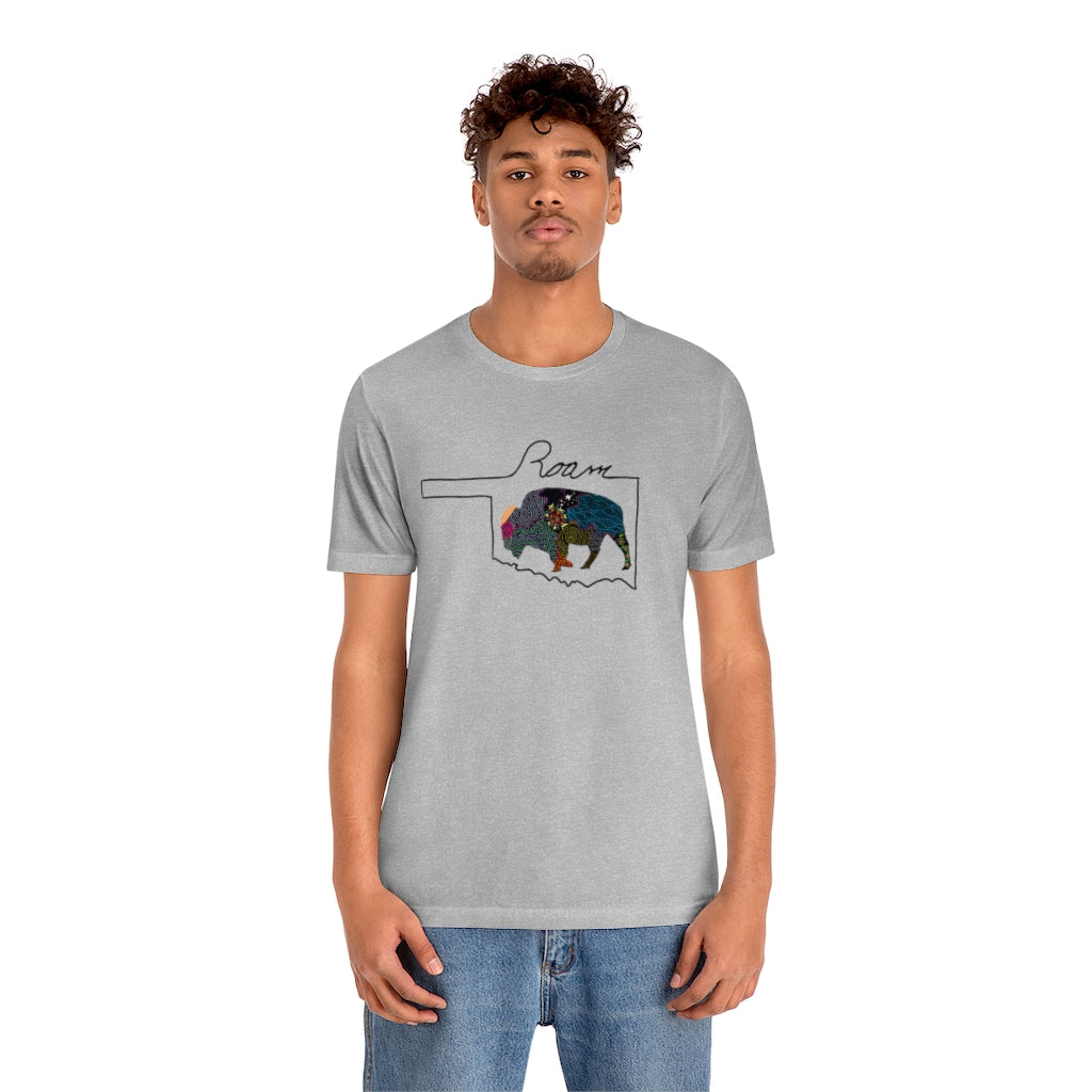 Oklahoma Roam Buffalo  Ultra comfortable Unisex Jersey Short Sleeve Tee