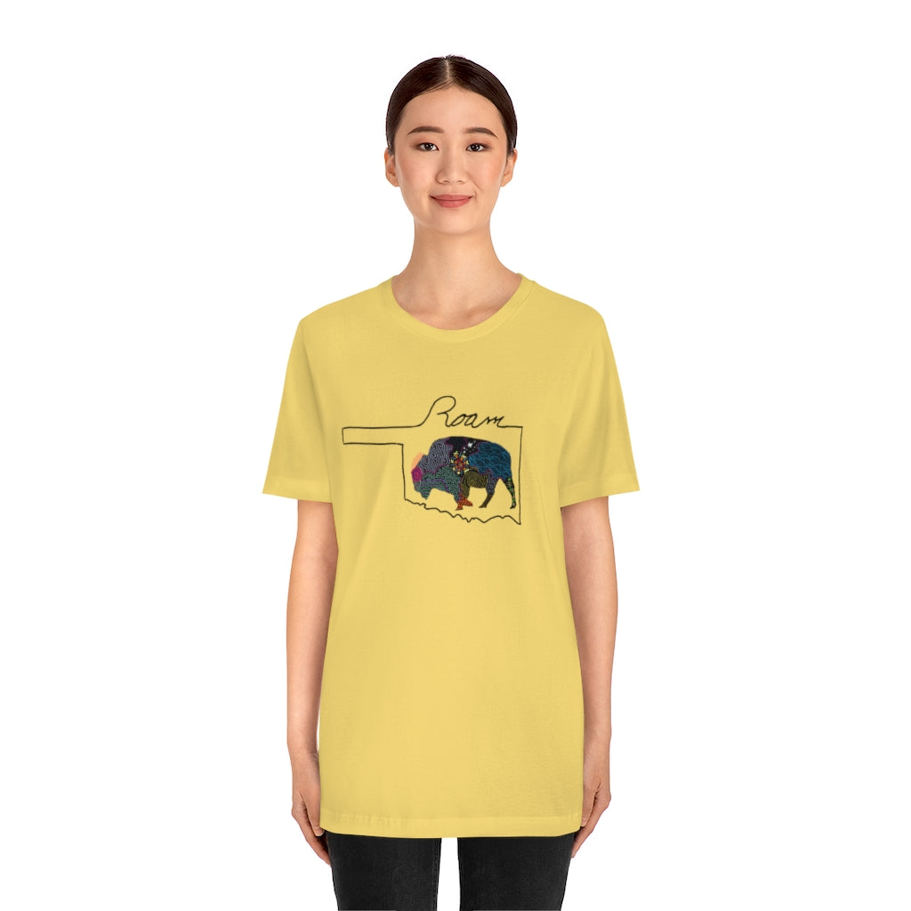 Oklahoma Roam Buffalo  Ultra comfortable Unisex Jersey Short Sleeve Tee