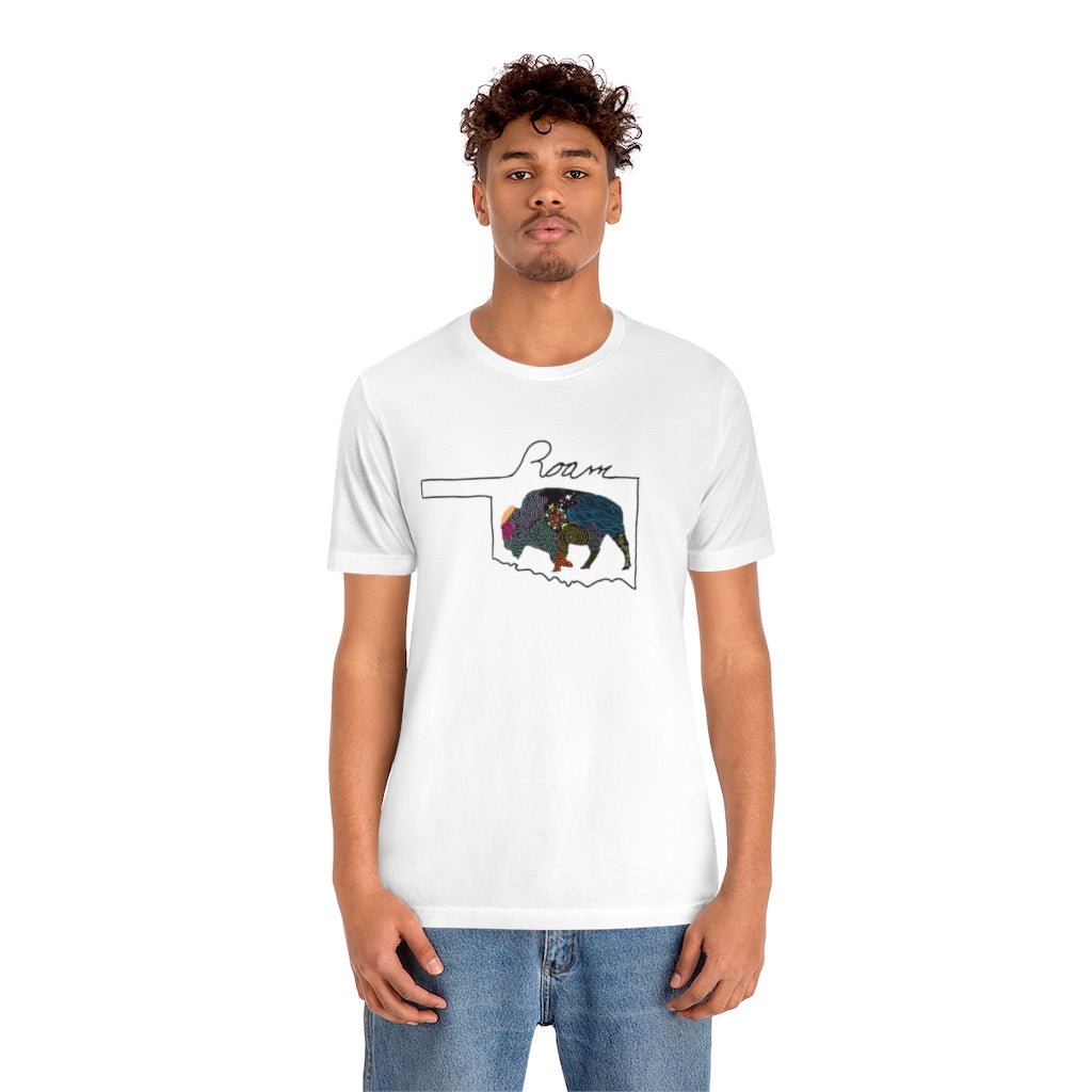 Oklahoma Roam Buffalo  Ultra comfortable Unisex Jersey Short Sleeve Tee