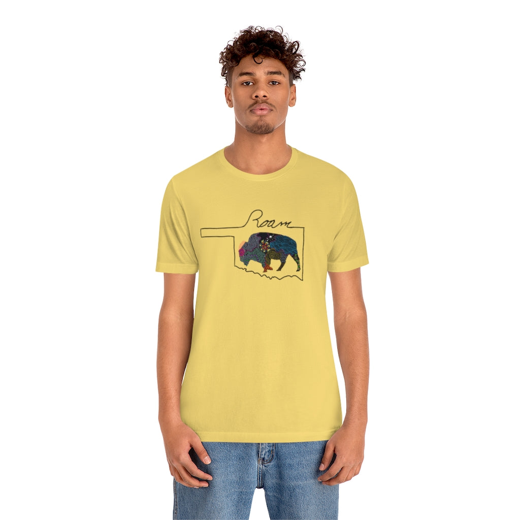 Oklahoma Roam Buffalo  Ultra comfortable Unisex Jersey Short Sleeve Tee