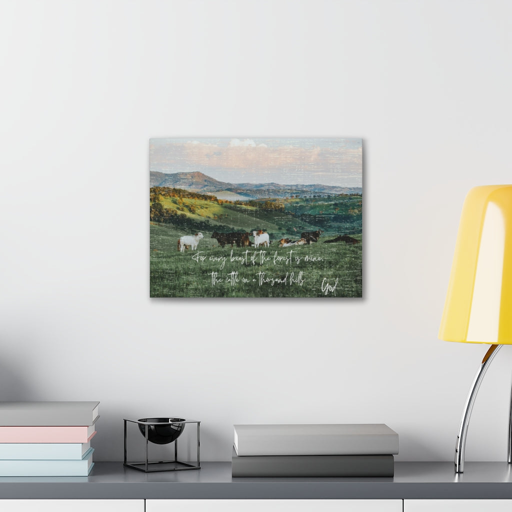 The Cattle on a thousand Hills Canvas Gallery Wraps