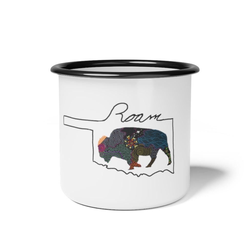 Buffalo Roam Oklahoma Enamel Camp Cup