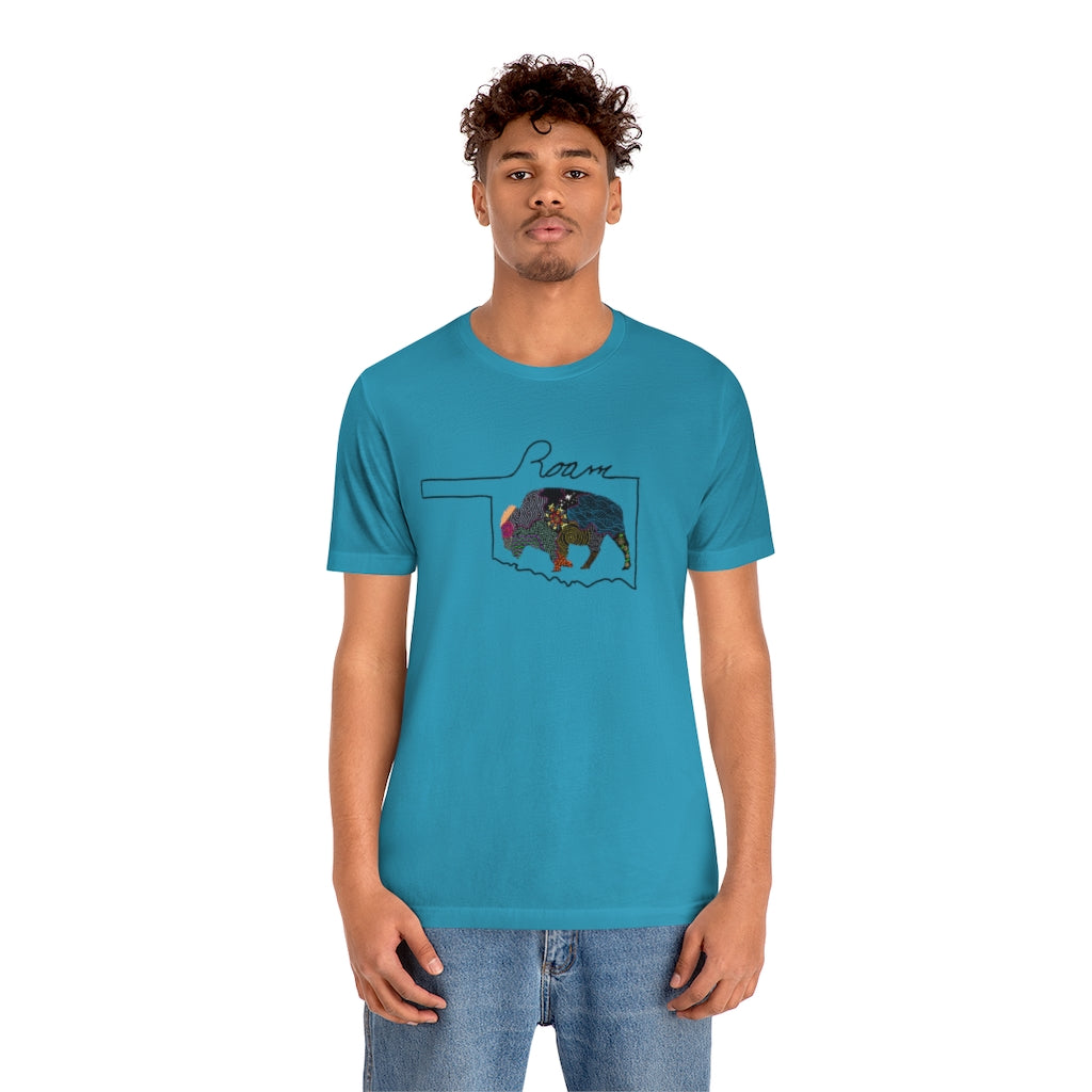 Oklahoma Roam Buffalo  Ultra comfortable Unisex Jersey Short Sleeve Tee