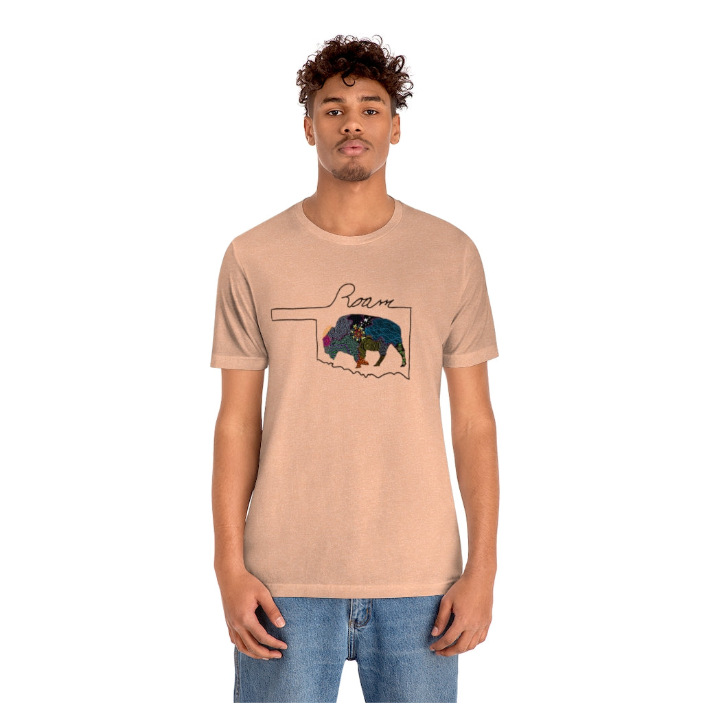 Oklahoma Roam Buffalo  Ultra comfortable Unisex Jersey Short Sleeve Tee