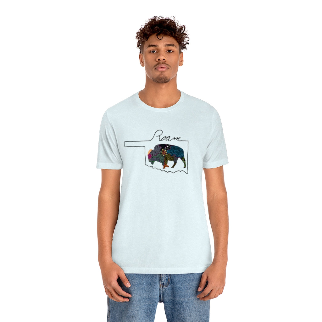 Oklahoma Roam Buffalo  Ultra comfortable Unisex Jersey Short Sleeve Tee