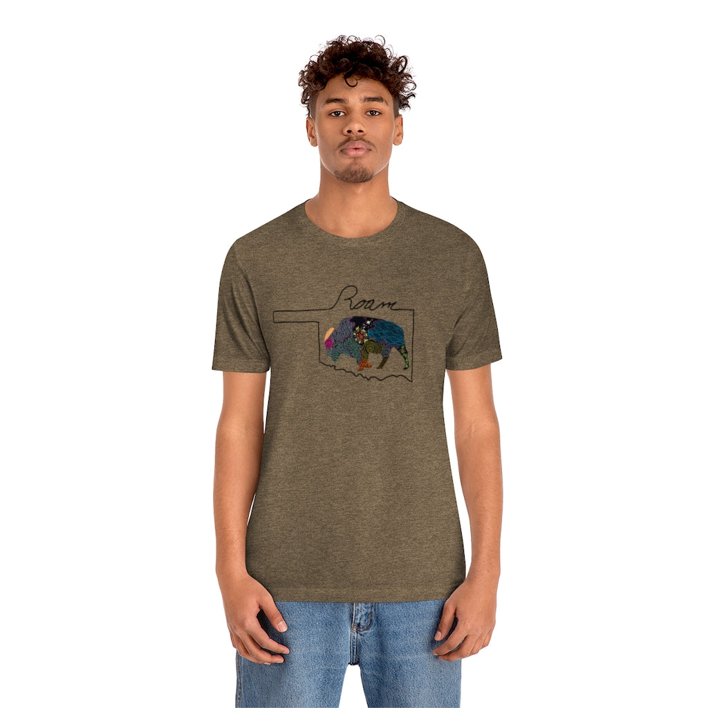 Oklahoma Roam Buffalo  Ultra comfortable Unisex Jersey Short Sleeve Tee