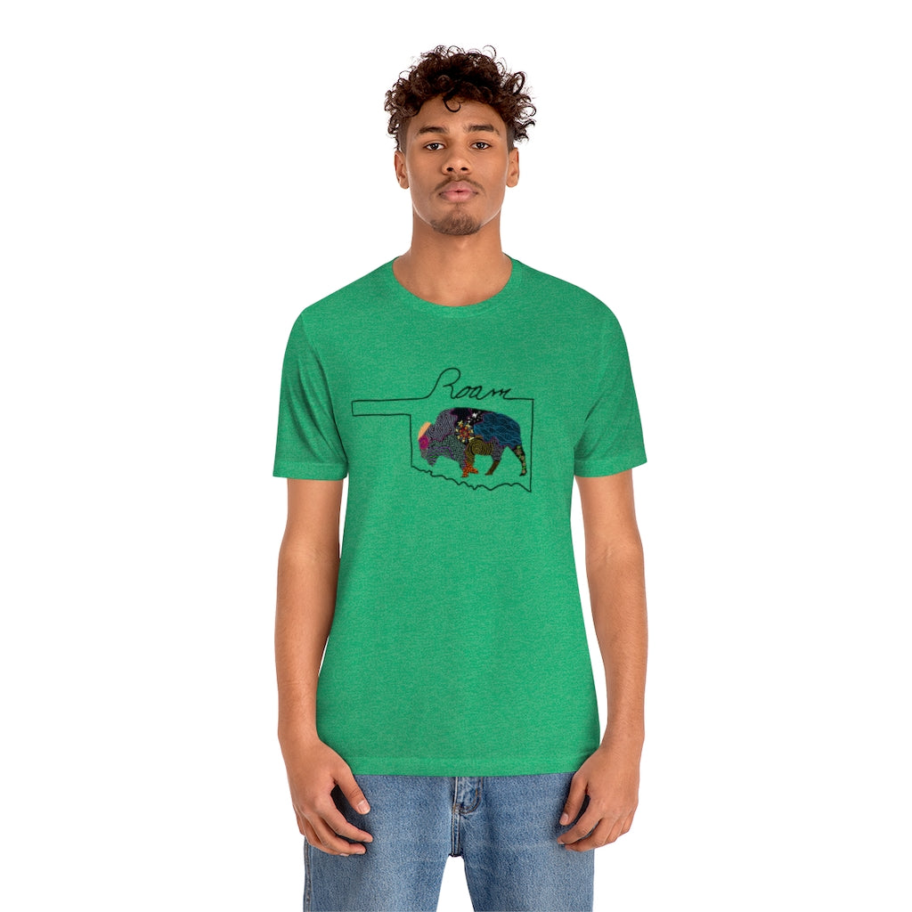 Oklahoma Roam Buffalo  Ultra comfortable Unisex Jersey Short Sleeve Tee